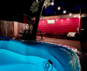 Private hot tub deck pets WiFi The Little Red Box Big Bear Lake